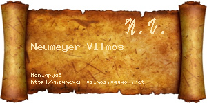 Neumeyer Vilmos névjegykártya